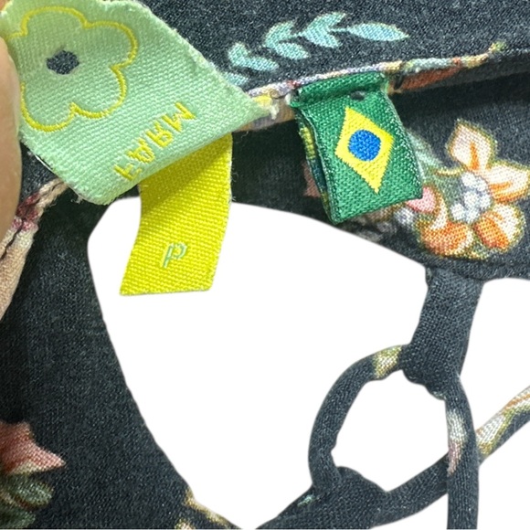 Farm Rio Mini Floral Print Colorful Sleeveless Lace up Detail Dress FARM Boho - Picture 8 of 12